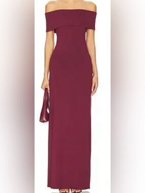 Off-Shoulder Burgundy Women’s Maxi Dress
